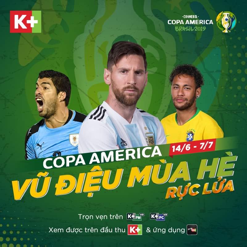 Truyền hình K+ mua độc quyền giải bóng đá Nam Mỹ Copa America 2019