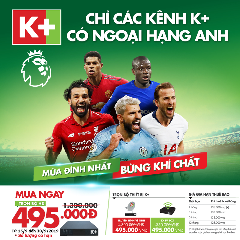 lắp đặt k+, đăng ký K+, Champions League